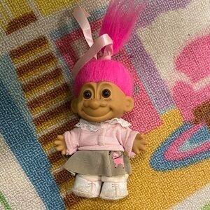 Charming Pink-Haired Troll Doll with Outfit